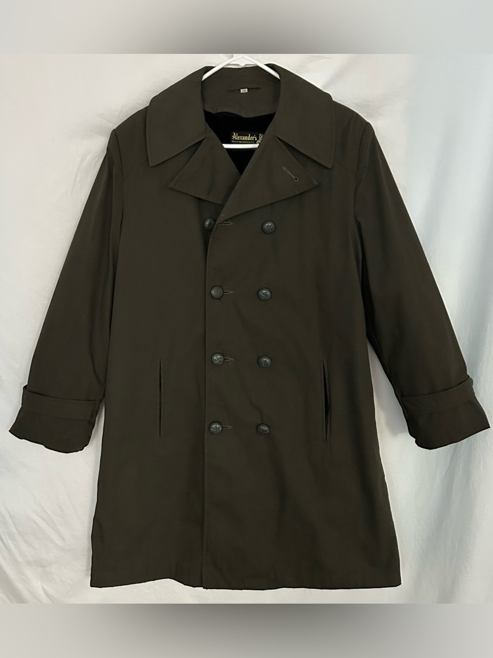 Vintage Alexander's Brown Double Breasted Trench Coat Women's 18 XL/XXL Cotton